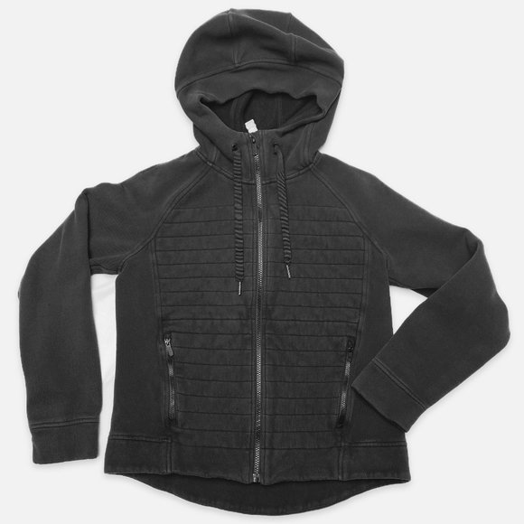 lululemon athletica Jackets & Blazers - Lululemon Athletica - Vintage Black Zip Up Scuba Sweater, Size 6